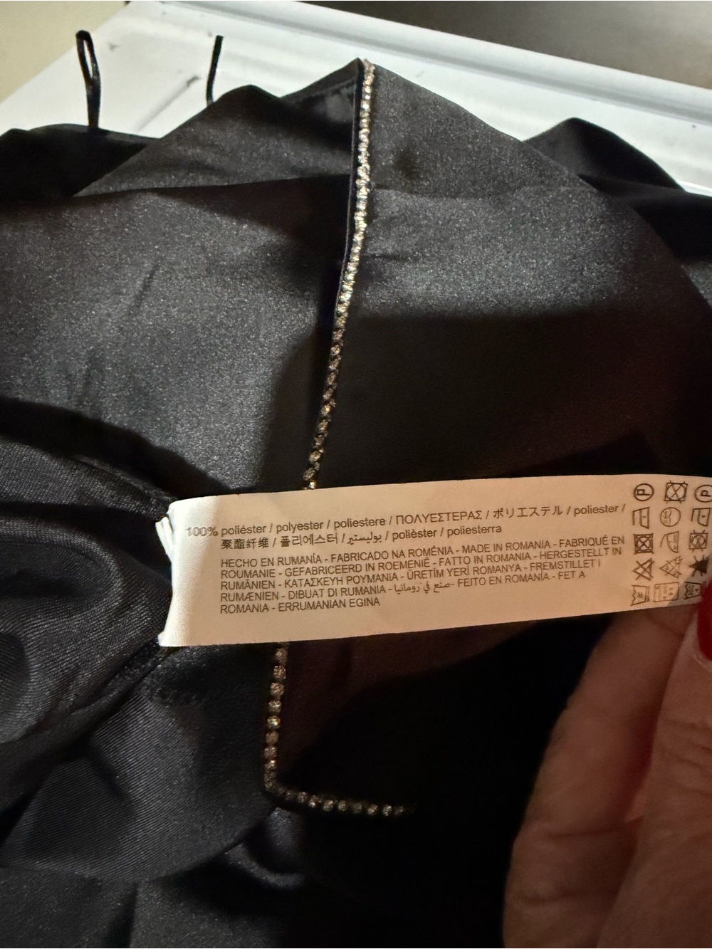 Zara Black Strapless Wide-Leg Satin Jumpsuit S - Picture 8 of 8